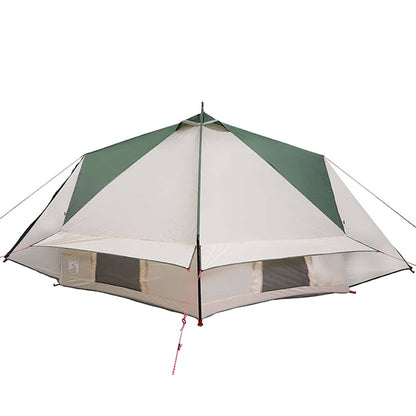 vidaXL Teepee Tent 8-Person 8-Person Green and White - 490 x 410 x 210 cm