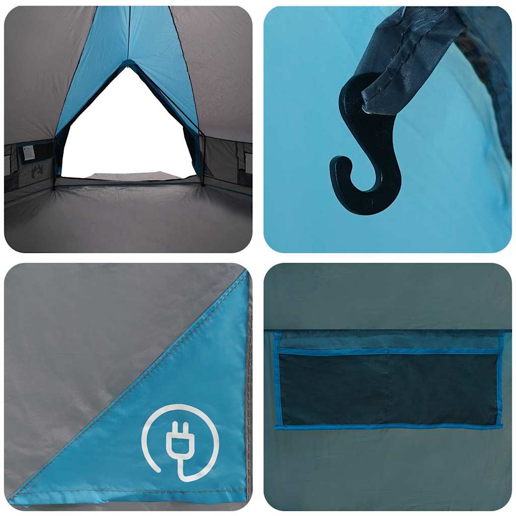 vidaXL Teepee Tent 8-Person 8-Person Blue and Grey - 490 x 410 x 210 cm