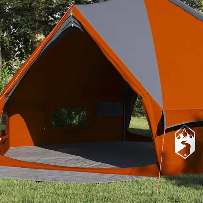 vidaXL Teepee Tent 8-Person 8-Person Grey and Orange - 490 x 410 x 210 cm