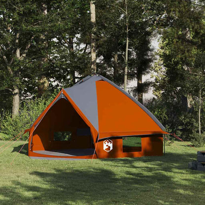 vidaXL Teepee Tent 8-Person 8-Person Grey and Orange - 490 x 410 x 210 cm