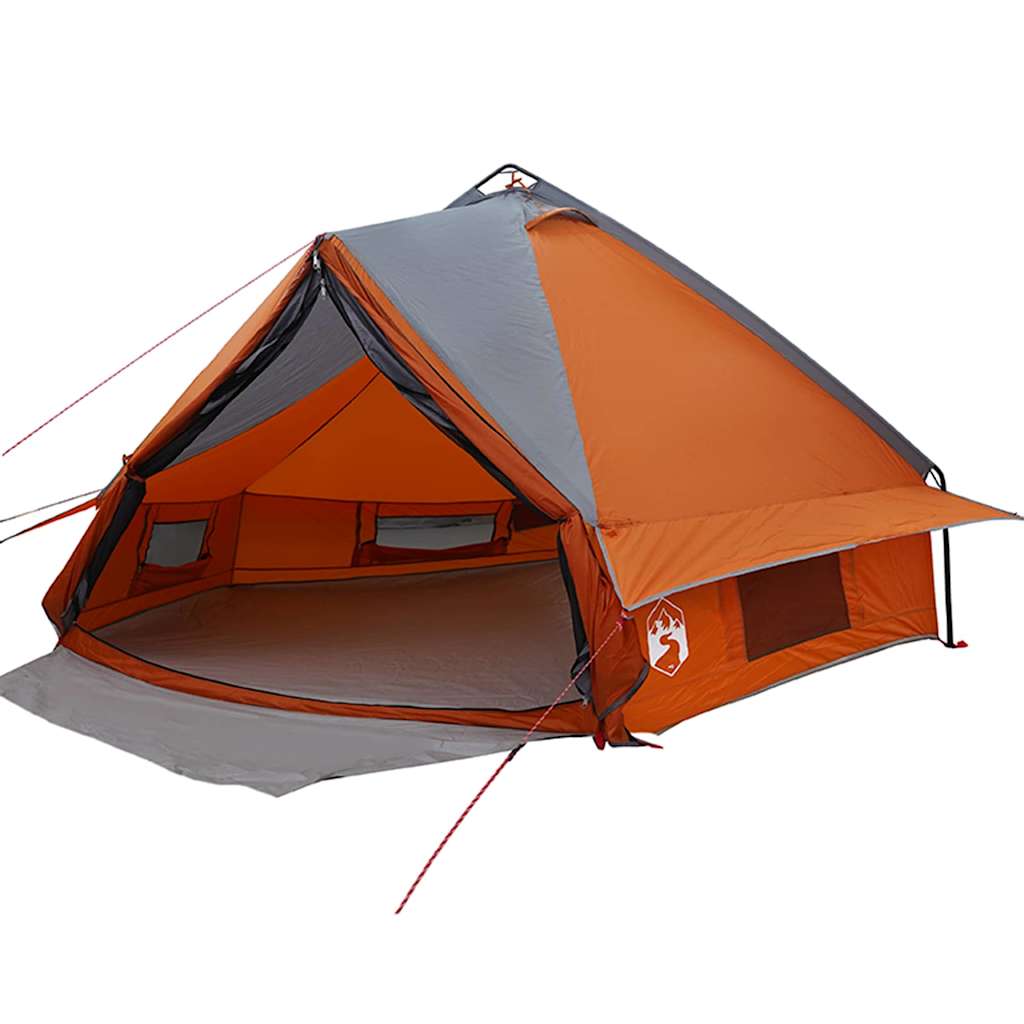 vidaXL Teepee Tent 8-Person 8-Person Grey and Orange - 490 x 410 x 210 cm