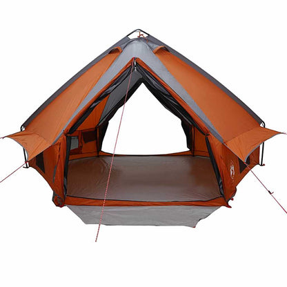 vidaXL Teepee Tent 8-Person 8-Person Grey and Orange - 490 x 410 x 210 cm