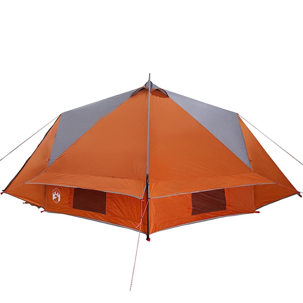 vidaXL Teepee Tent 8-Person 8-Person Grey and Orange - 490 x 410 x 210 cm