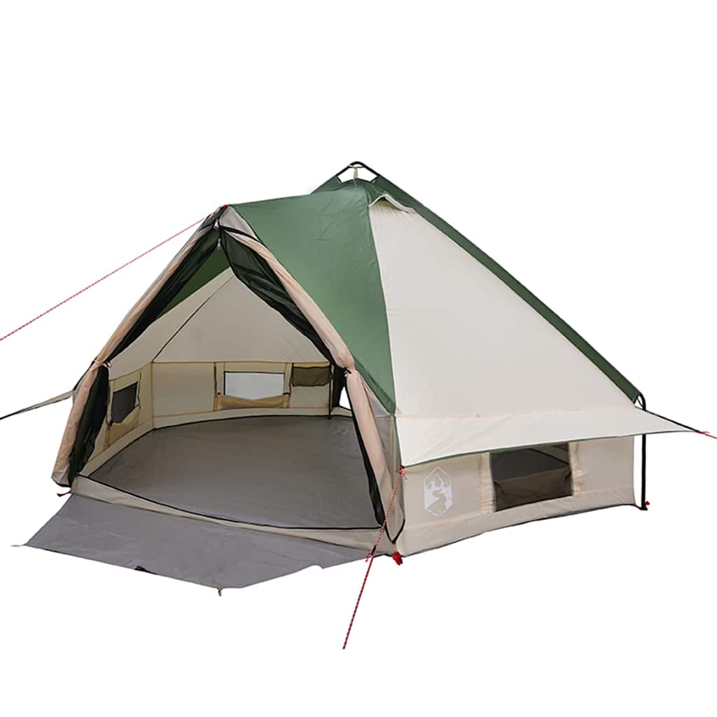 vidaXL Teepee Tent 6-Person 6-Person Green and White - 431 x 366 x 185 cm