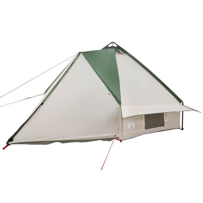 vidaXL Teepee Tent 6-Person 6-Person Green and White - 431 x 366 x 185 cm