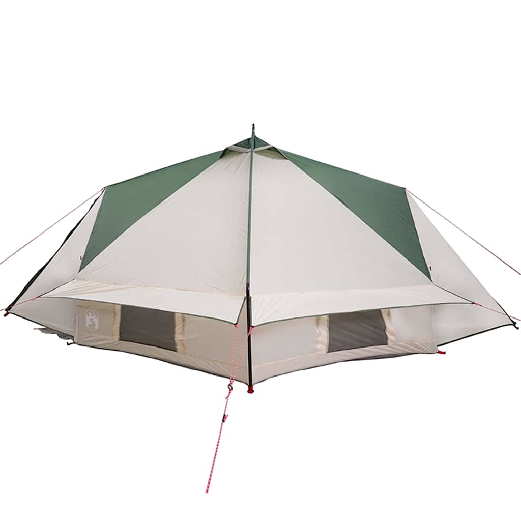 vidaXL Teepee Tent 6-Person 6-Person Green and White - 431 x 366 x 185 cm