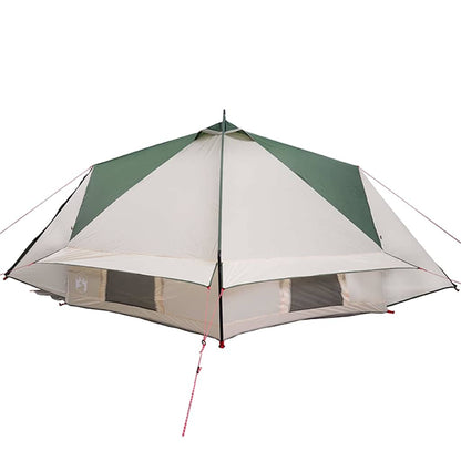 vidaXL Teepee Tent 6-Person 6-Person Green and White - 431 x 366 x 185 cm