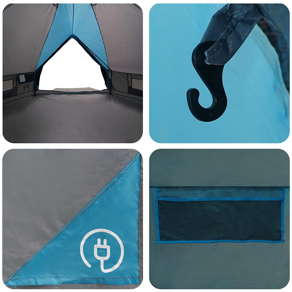 vidaXL Teepee Tent 6-Person 6-Person Blue and Grey - 431 x 366 x 185 cm