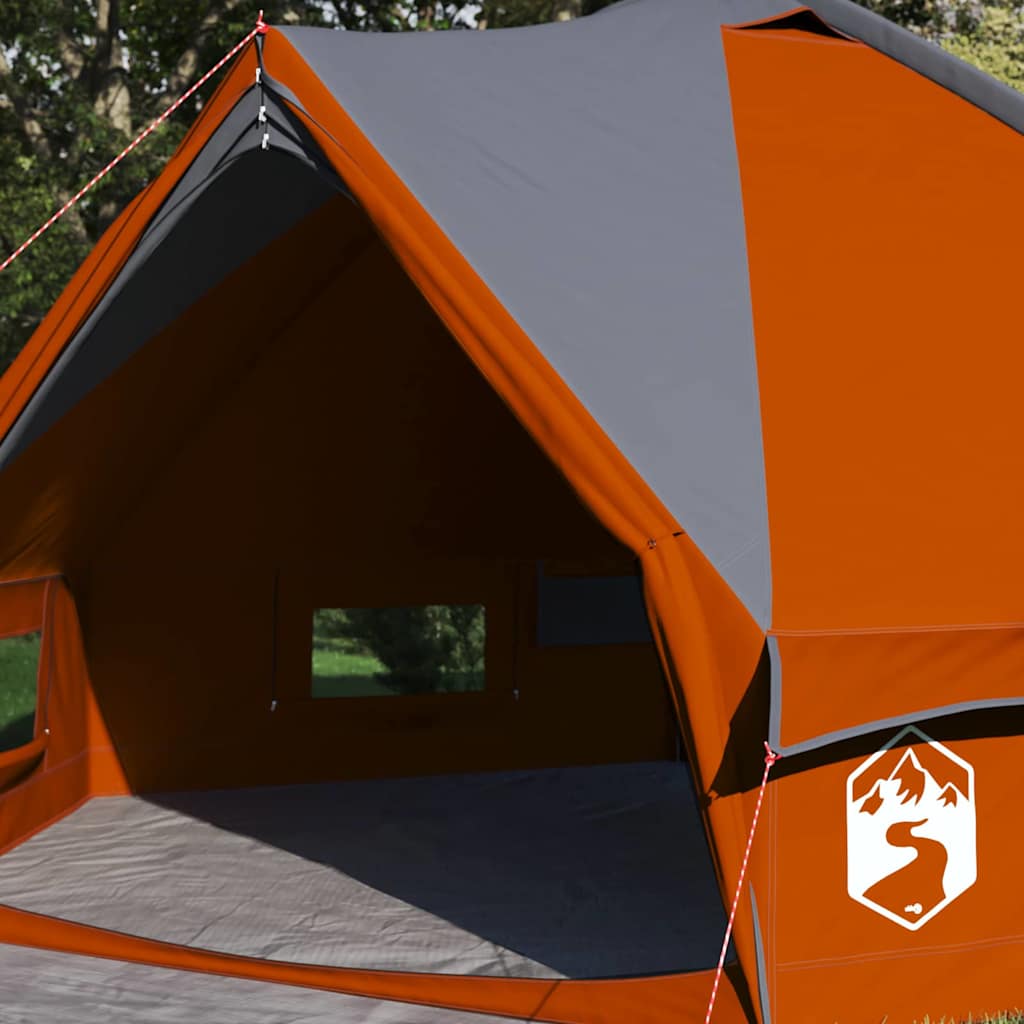 vidaXL Teepee Tent 6-Person 6-Person Grey and Orange - 431 x 366 x 185 cm
