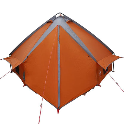 vidaXL Teepee Tent 6-Person 6-Person Grey and Orange - 431 x 366 x 185 cm