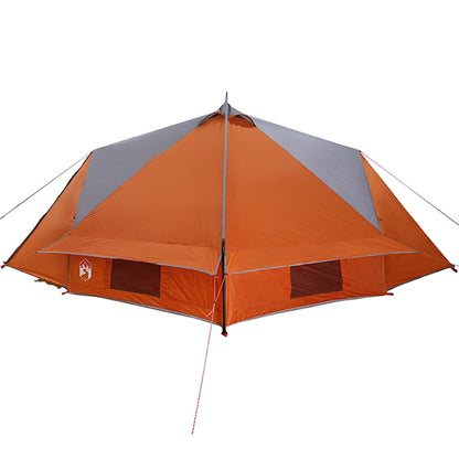 vidaXL Teepee Tent 6-Person 6-Person Grey and Orange - 431 x 366 x 185 cm