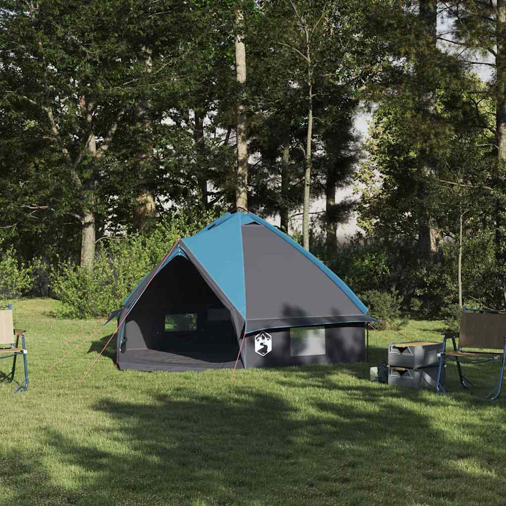 vidaXL Teepee Tent 4-Person 4-Person Blue and Grey - 388 x 320 x 169 cm