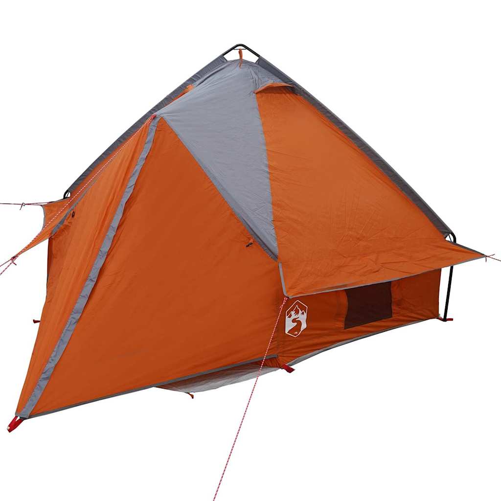 vidaXL Teepee Tent 4-Person 4-Person Grey and Orange - 388 x 320 x 169 cm