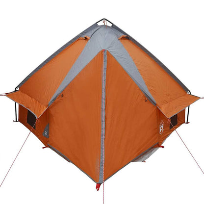 vidaXL Teepee Tent 4-Person 4-Person Grey and Orange - 388 x 320 x 169 cm