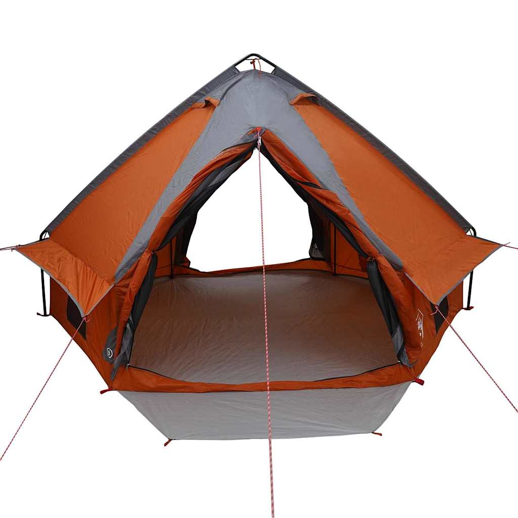 vidaXL Teepee Tent 4-Person 4-Person Grey and Orange - 388 x 320 x 169 cm