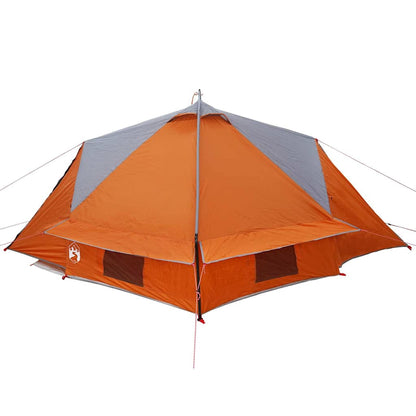 vidaXL Teepee Tent 4-Person 4-Person Grey and Orange - 388 x 320 x 169 cm