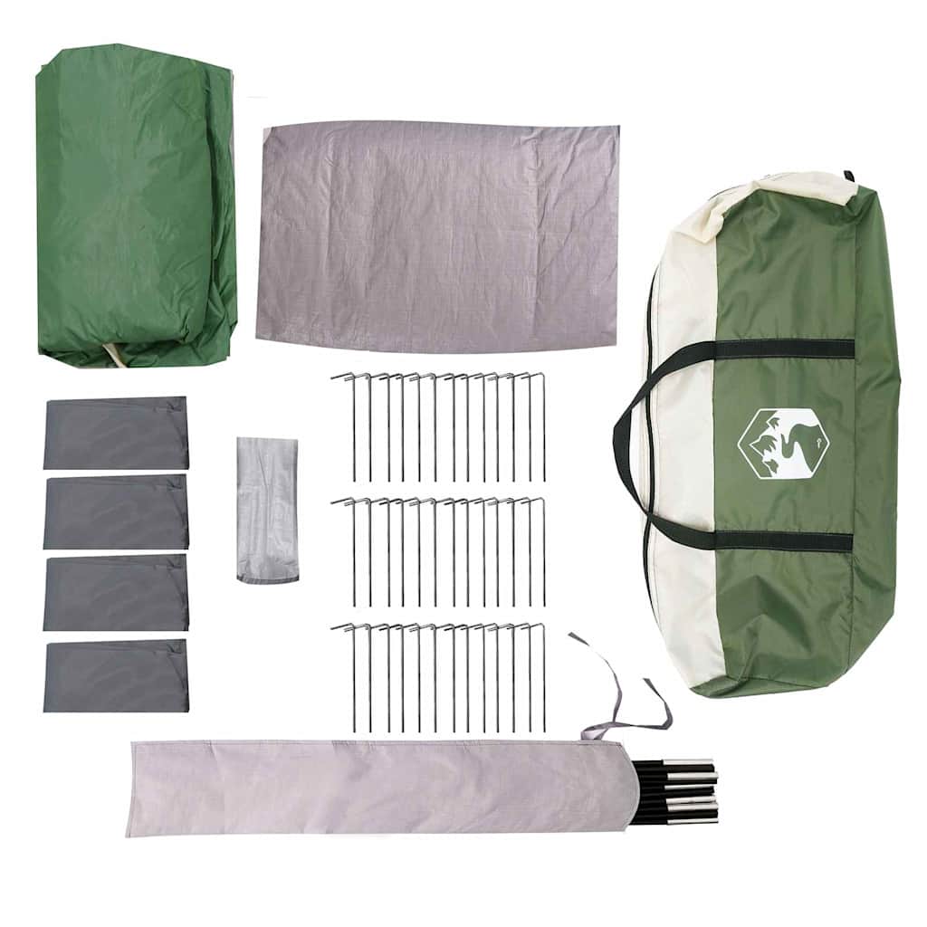 vidaXL Family Tent 20-Person 20-Person Green and White - 745 x 700 x 217 cm