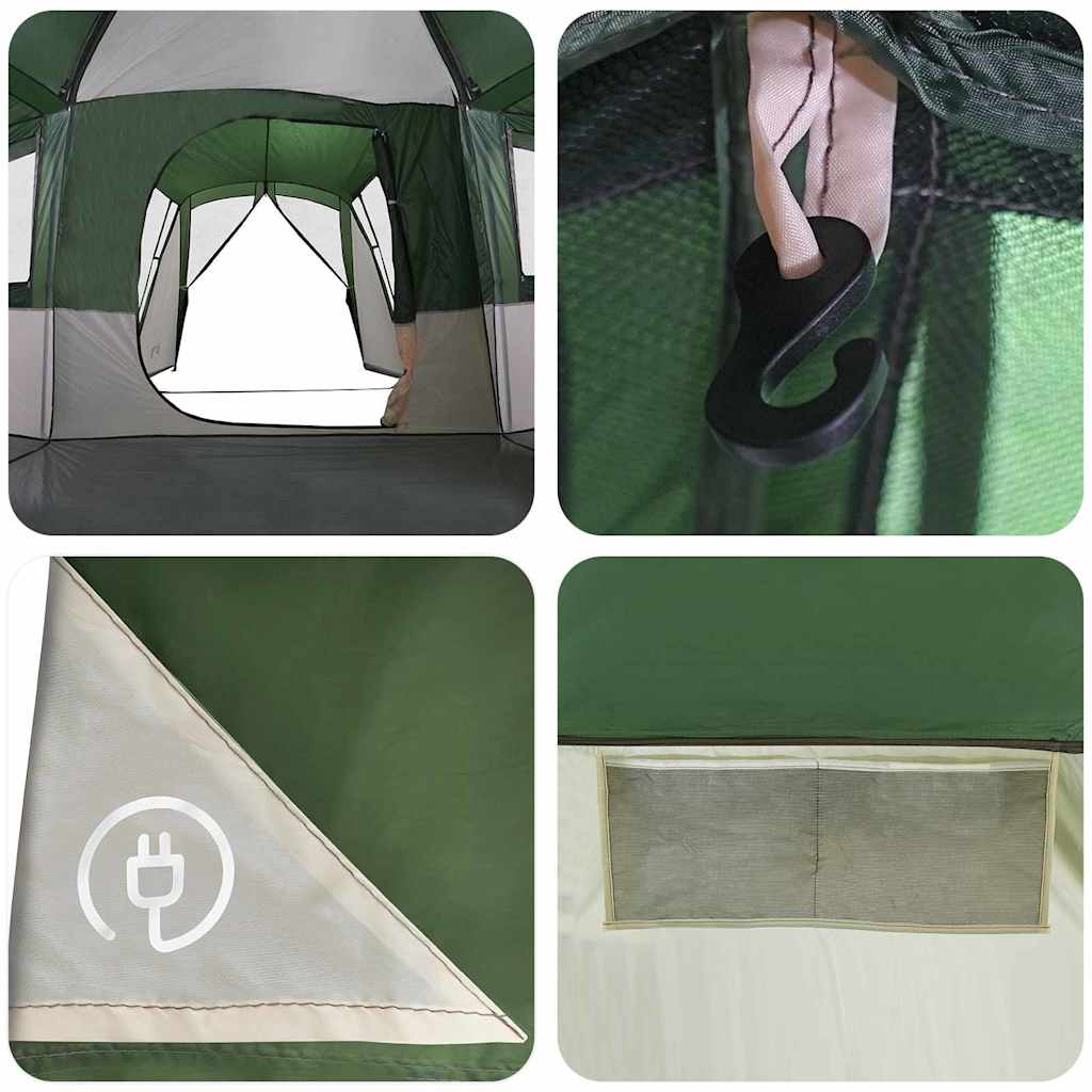 vidaXL Family Tent 20-Person 20-Person Green and White - 745 x 700 x 217 cm
