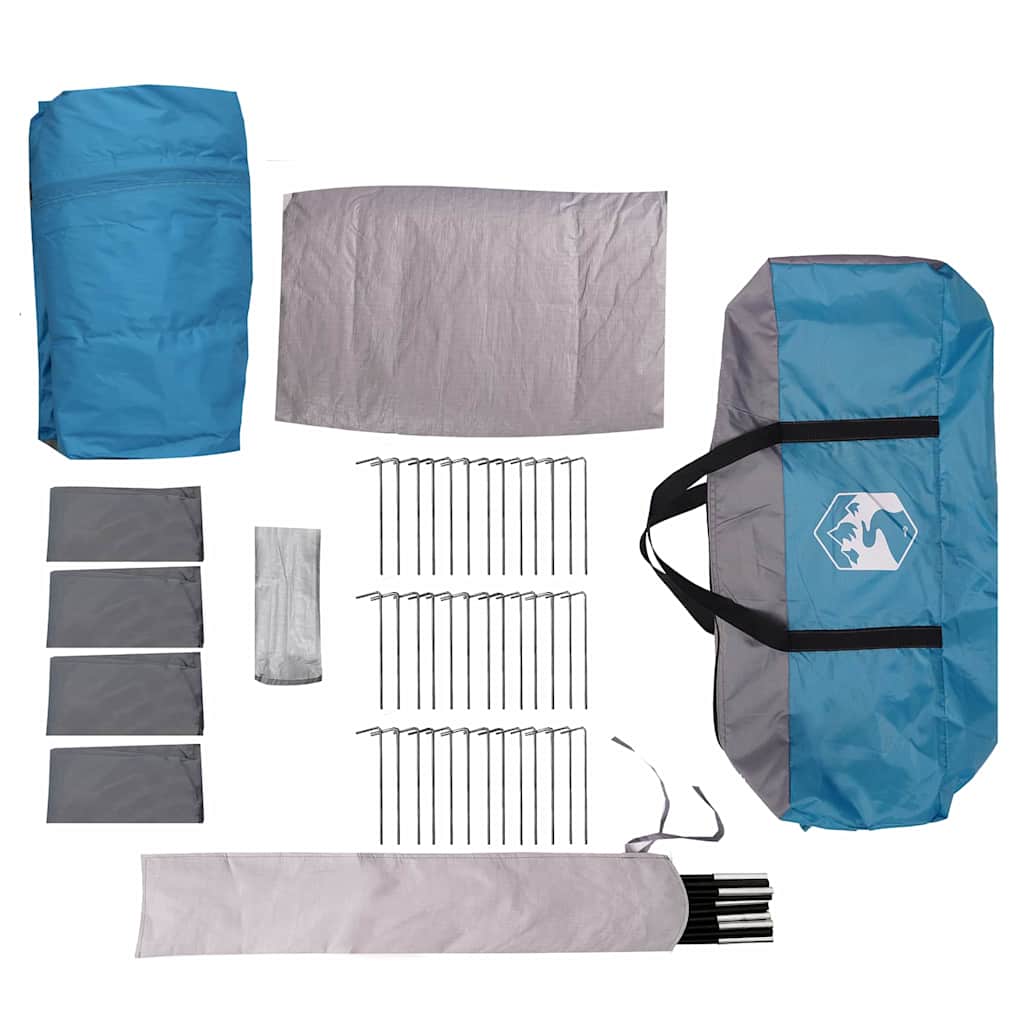 vidaXL Family Tent 20-Person 20-Person Blue and Grey - 745 x 700 x 217 cm