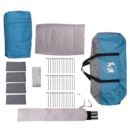 vidaXL Family Tent 20-Person 20-Person Blue and Grey - 745 x 700 x 217 cm
