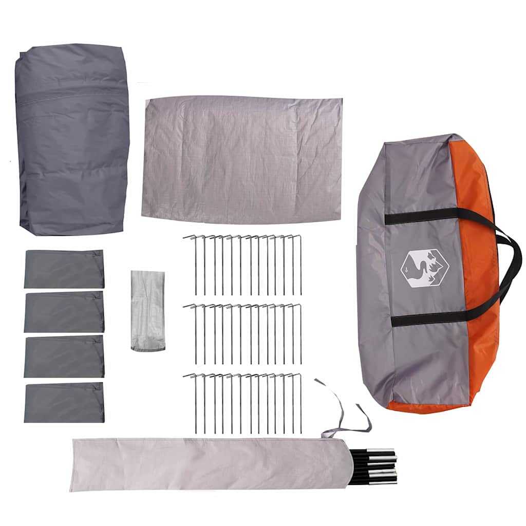 vidaXL Family Tent 20-Person 20-Person Grey and Orange - 745 x 700 x 217 cm