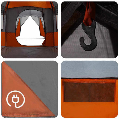 vidaXL Family Tent 20-Person 20-Person Grey and Orange - 745 x 700 x 217 cm