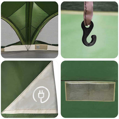 vidaXL Family Tent 10-Person Green and Grey 460 x 430 x 214 cm