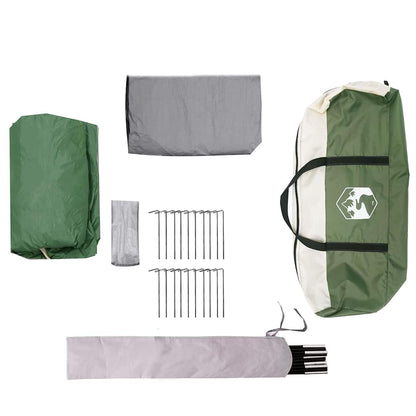 vidaXL Family Tent 4-Person 4-Person Green and White - 324 x 255 x 230 cm
