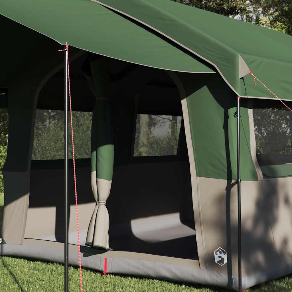 vidaXL Family Tent 4-Person 4-Person Green and White - 324 x 255 x 230 cm