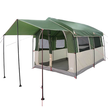 vidaXL Family Tent 4-Person 4-Person Green and White - 324 x 255 x 230 cm