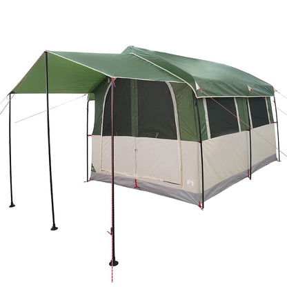 vidaXL Family Tent 4-Person 4-Person Green and White - 324 x 255 x 230 cm