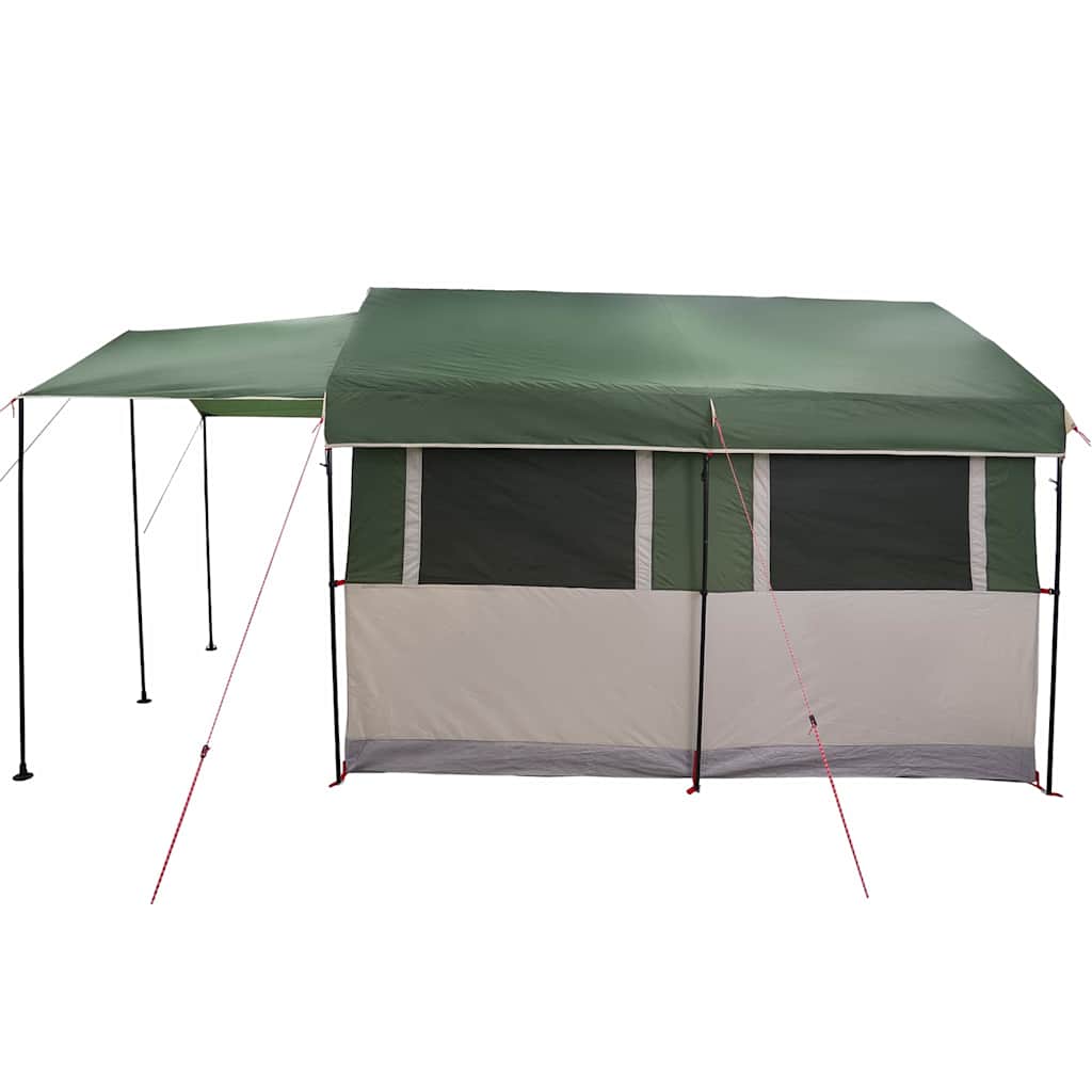 vidaXL Family Tent 4-Person 4-Person Green and White - 324 x 255 x 230 cm