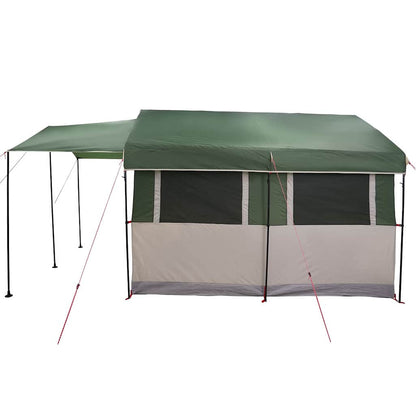 vidaXL Family Tent 4-Person 4-Person Green and White - 324 x 255 x 230 cm