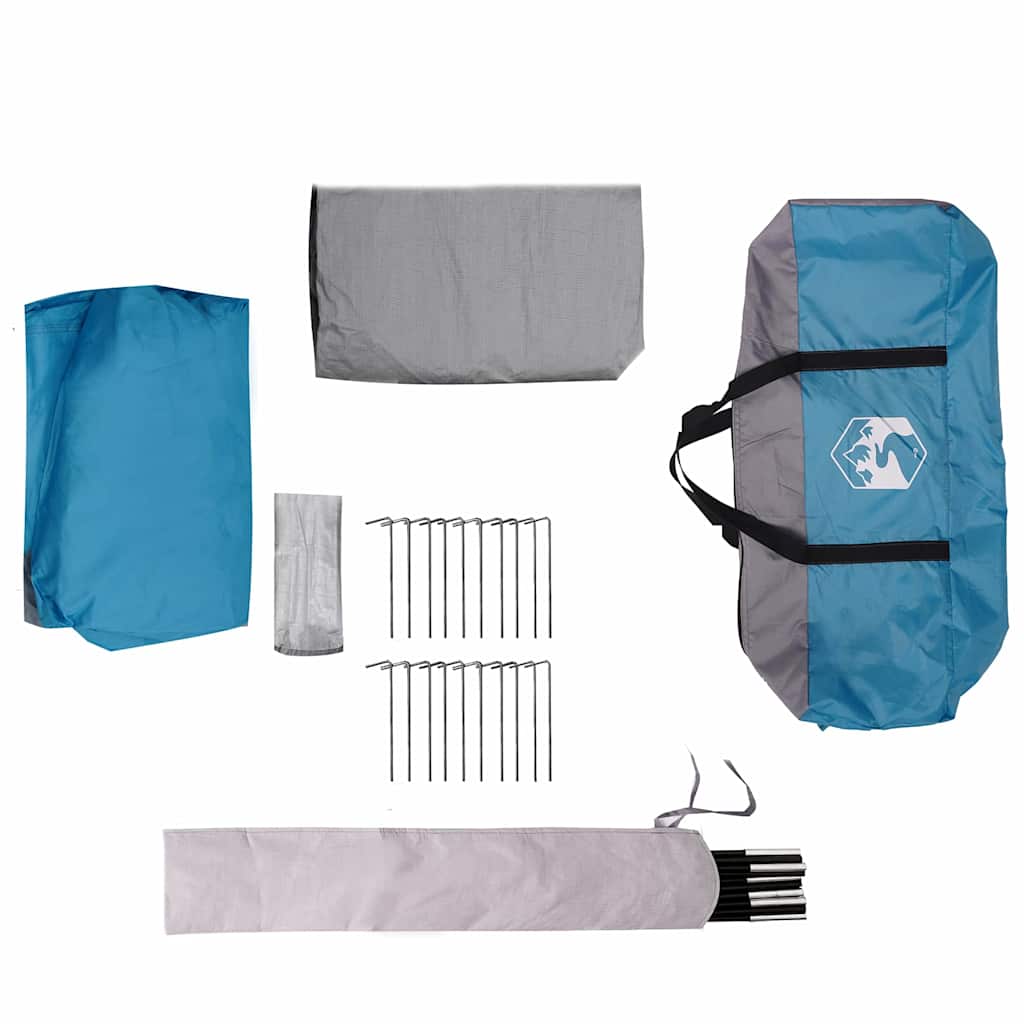 vidaXL Family Tent 4-Person 4-Person Blue and Grey - 324 x 255 x 230 cm