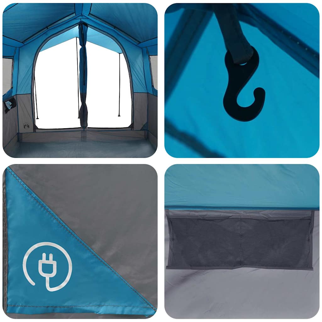 vidaXL Family Tent 4-Person 4-Person Blue and Grey - 324 x 255 x 230 cm