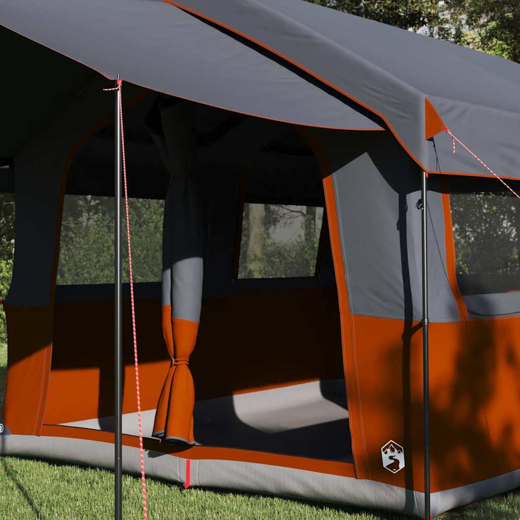 vidaXL Family Tent 4-Person 4-Person Grey and Orange - 324 x 255 x 230 cm