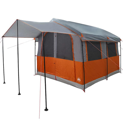 vidaXL Family Tent 4-Person 4-Person Grey and Orange - 324 x 255 x 230 cm