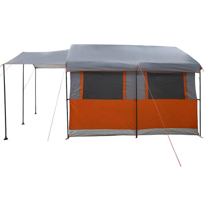 vidaXL Family Tent 4-Person 4-Person Grey and Orange - 324 x 255 x 230 cm