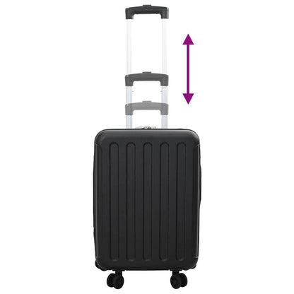 vidaXL Suitcase Folding with Lock Black 34 x 23 x 55.5 cm ABS Plastic