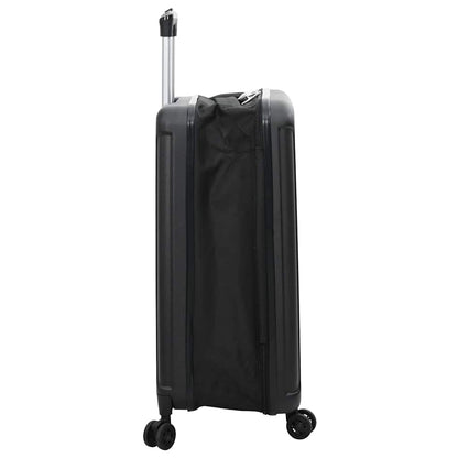 vidaXL Suitcase Folding with Lock Black 34 x 23 x 55.5 cm ABS Plastic