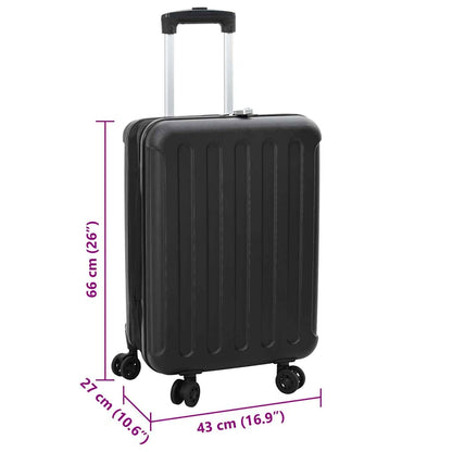 vidaXL Suitcase Folding with Lock Black 43 x 27 x 66 cm ABS Plastic
