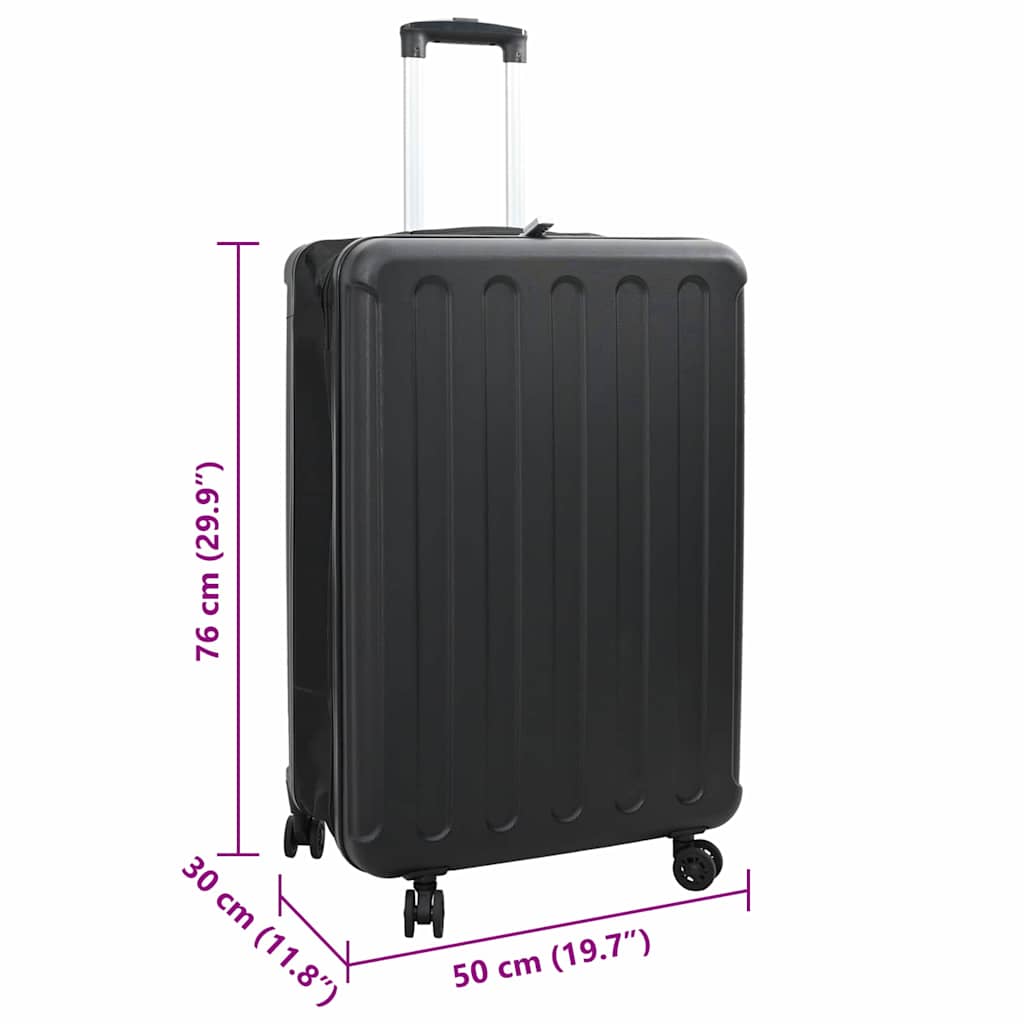 vidaXL Suitcase Folding with Lock Black 50 x 30 x 76 cm ABS Plastic