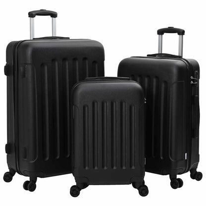 vidaXL Suitcase with Lock 3 pcs Black 50 x 31 x 78 cm ABS Plastic