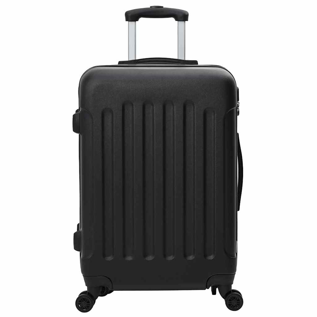 vidaXL Suitcase with Lock 3 pcs Black 50 x 31 x 78 cm ABS Plastic