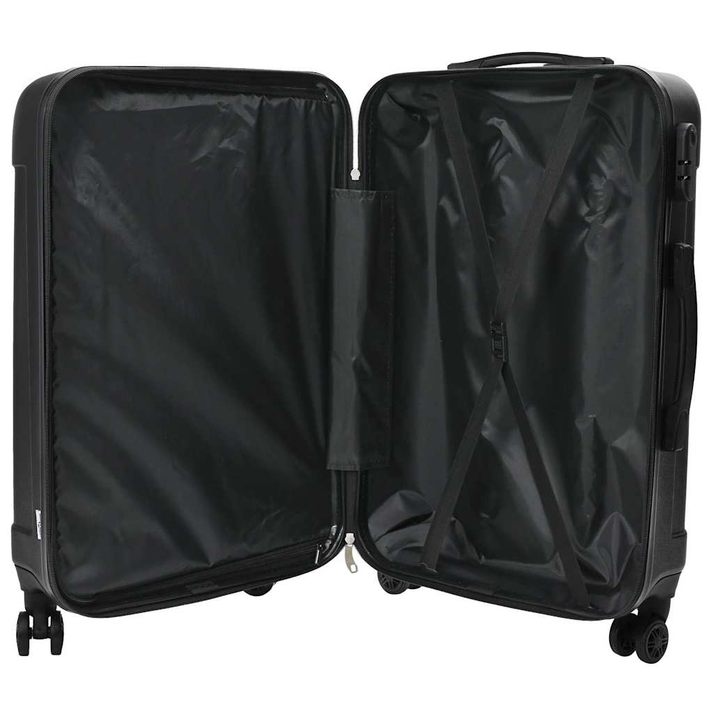 vidaXL Suitcase with Lock 3 pcs Black 50 x 31 x 78 cm ABS Plastic