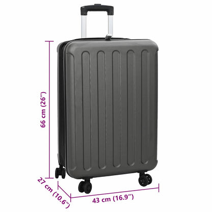 vidaXL Suitcase Folding Dark grey 43 x 27 x 66 cm ABS Plastic