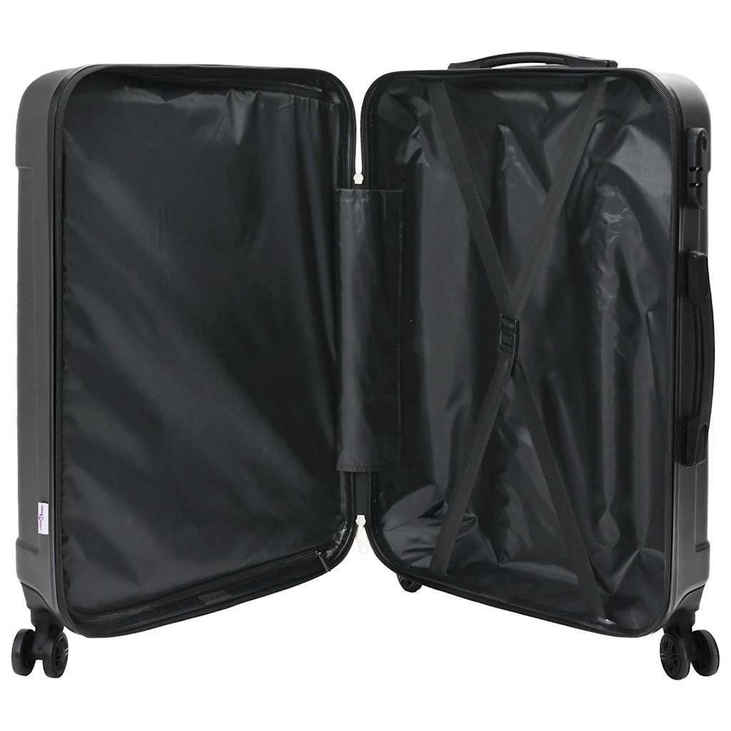 vidaXL Suitcase with Lock 3 pcs Dark Grey 50 x 31 x 78 cm ABS Plastic