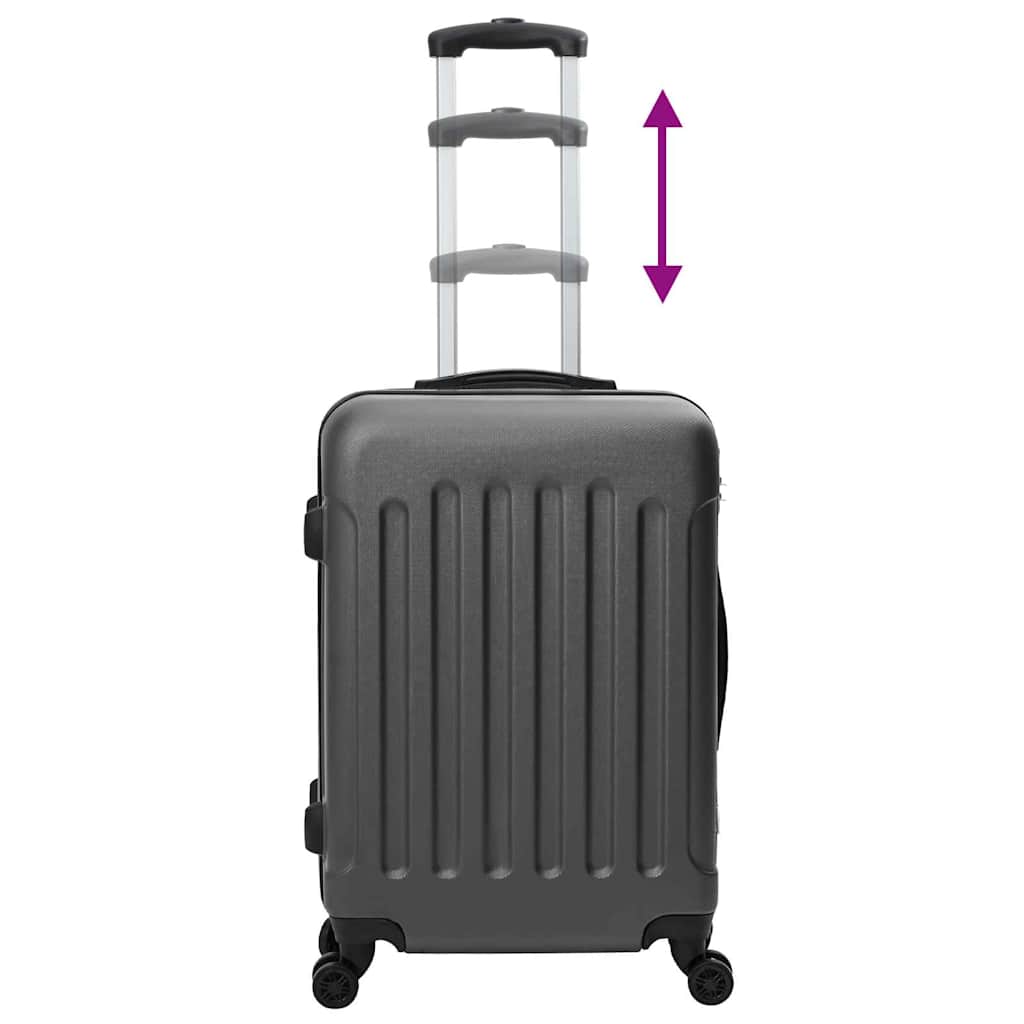 vidaXL Suitcase with Lock 3 pcs Dark Grey 50 x 31 x 78 cm ABS Plastic
