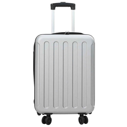 vidaXL Suitcase Folding with Lock Silver 34 x 23 x 55.5 cm ABS Plastic