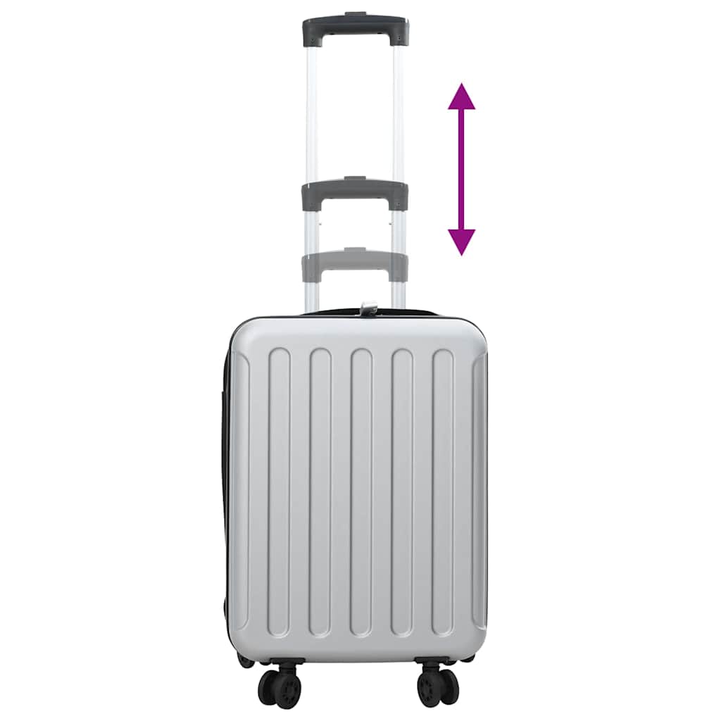 vidaXL Suitcase Folding with Lock Silver 34 x 23 x 55.5 cm ABS Plastic